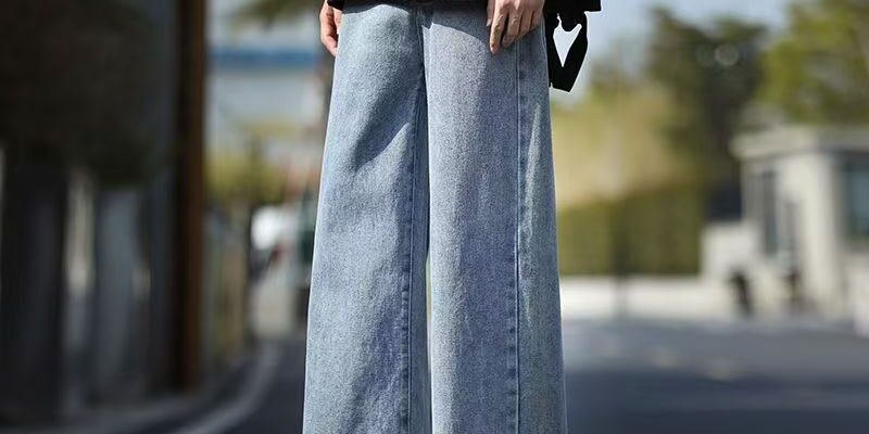 American vintage washed thick winter straight men jeans