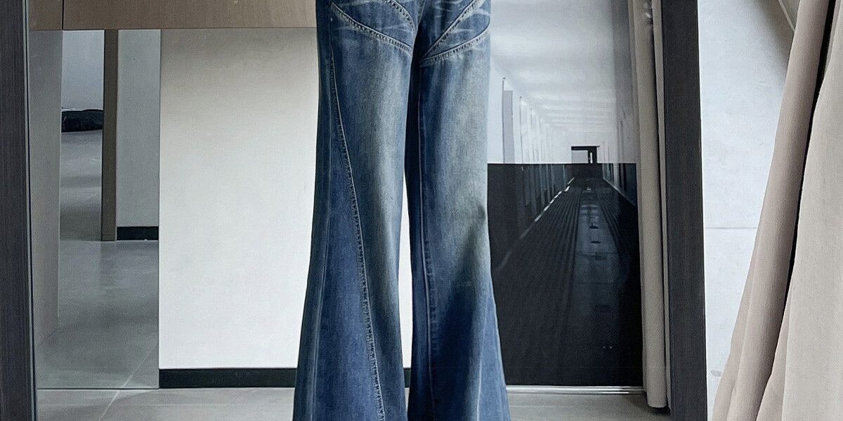 American vintage high waist flare women jeans