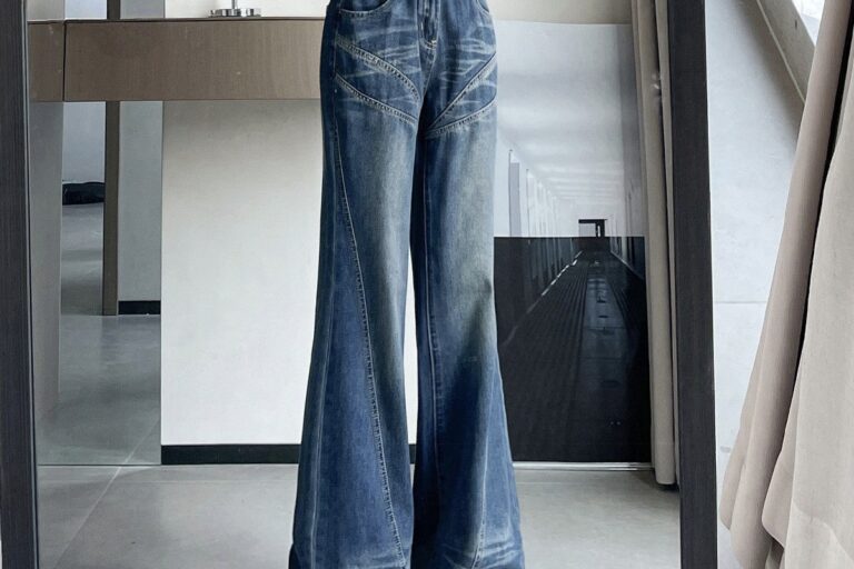 American vintage high waist flare women jeans