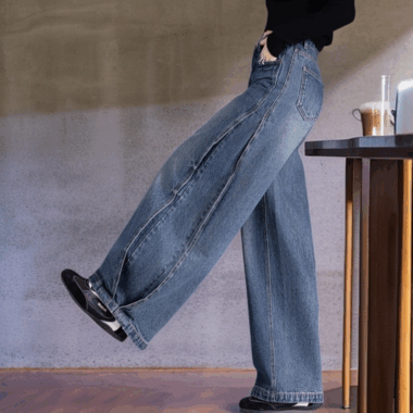 American vintage high waist loose wide leg women jeans