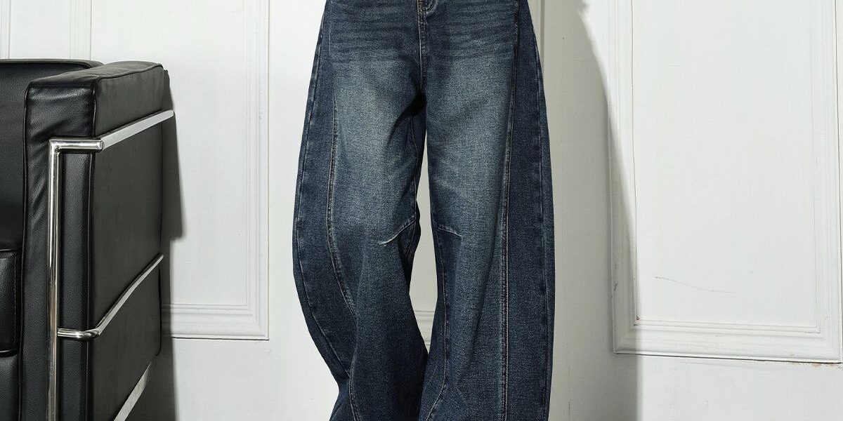 American vintage high waist slim wide leg women jeans