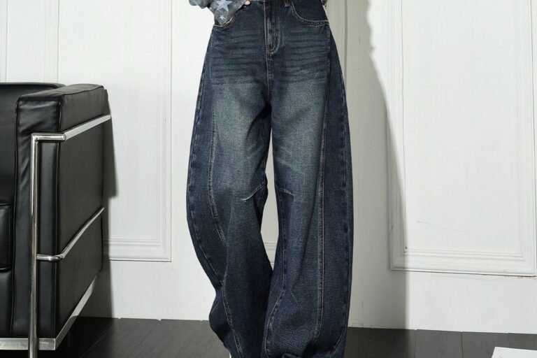 Vintage high waist wide leg women jeans for spring autumn (6) American vintage high waist slim wide leg women jeans