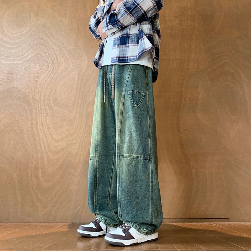 Autumn winter plus size vintage loose straight men jeans