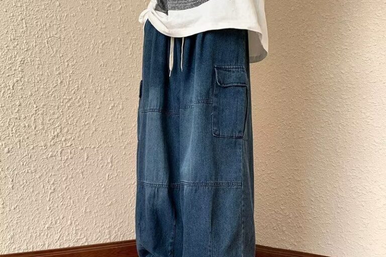 American washed vintage loose straight men jeans