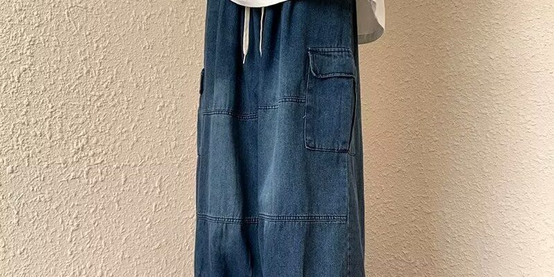 American washed vintage loose straight men jeans