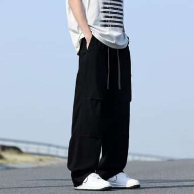 Washed vintage American loose wide leg men jeans