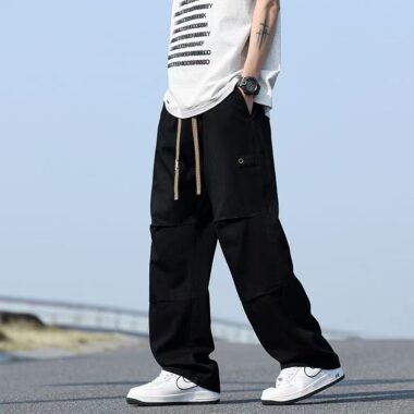 Washed vintage American loose wide leg men jeans