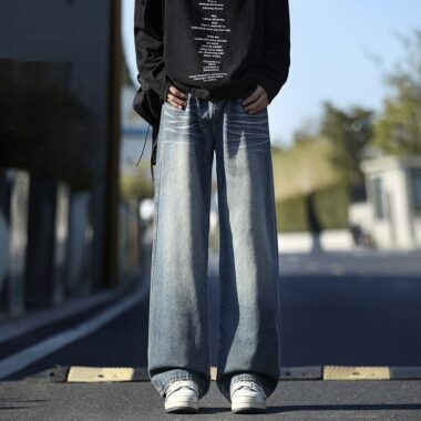 Loose wide leg casual fashion men jeans