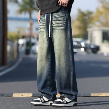 Loose wide leg casual fashion men jeans