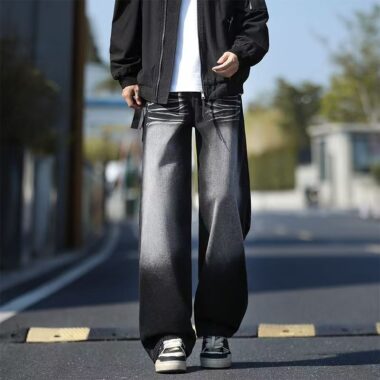 Loose wide leg casual fashion men jeans
