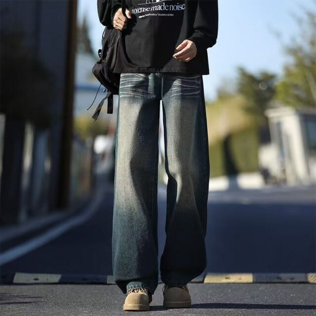 Loose wide leg casual fashion men jeans