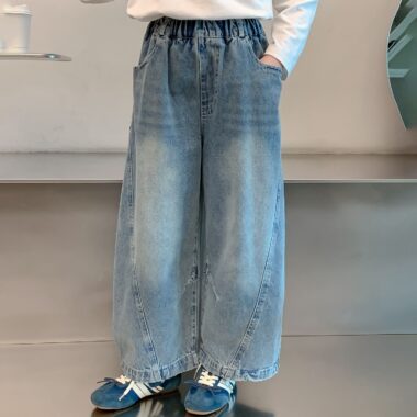 Autumn casual wide leg fashion children jeans