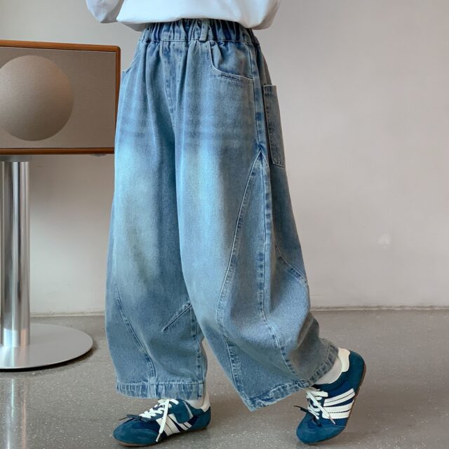 Autumn casual wide leg fashion children jeans